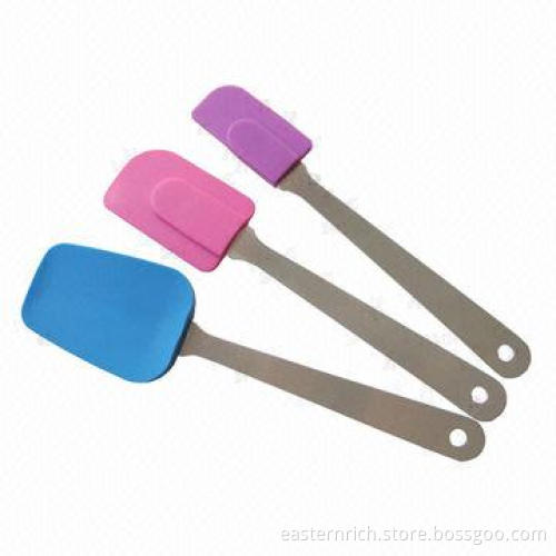 3pcs set of silicone spatula, SS 18/0 2.2mm handle